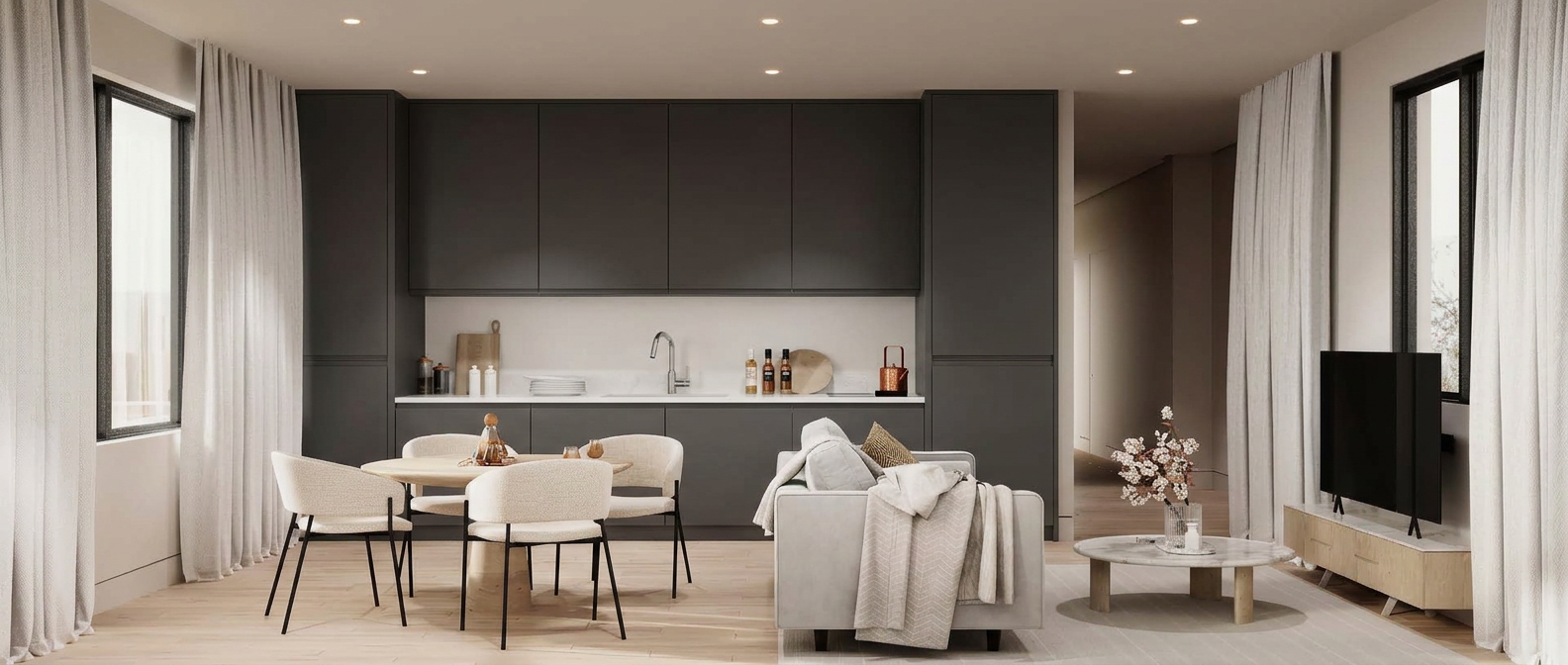 Kitchen specification — quartz worktops, British-made cabinetry